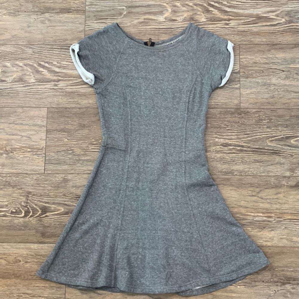 Sanctuary Women's Small Gray Sweatshirt Dress with Exposed Zipper Skater 90s